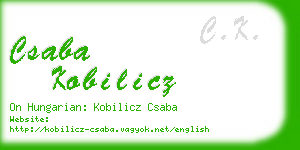 csaba kobilicz business card